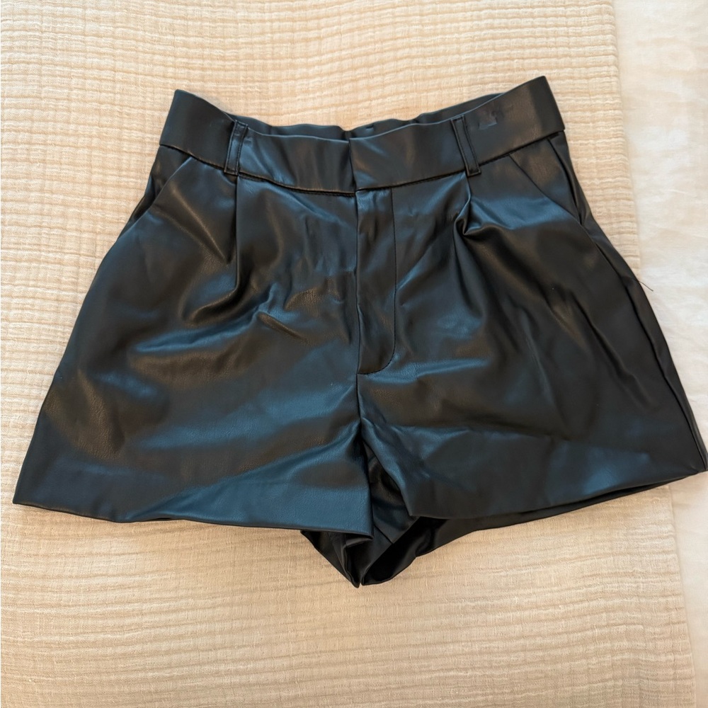 Black Women's Leather Shorts